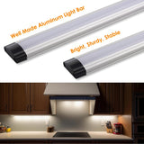 Single Under Cabinet LED Light Bar 12 Inch, 120 Volt Wall Plugged in, On Off Switch, 2 Light Bars, Black Cords