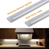 Single Under Cabinet LED Light Bar 12 Inch, 120 Volt Wall Plugged in, On Off Switch, 2 Light Bars, White Cords