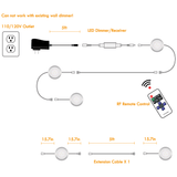 Dimmable Under Cabinet Lighting Kitchen LED Puck Lights Kit, Wall Plug Power Adapter, RF Wireless Remote Control Dimmer, 3 Lights