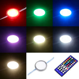 RGBW RGBWW Under Cabinet LED Lighting Kit, Linkable Puck Light, Wireless Remote Control Dimmer, 120V to 12V Hardwired Wall Plug, 8 Lights