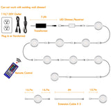 RGBW RGBWW Under Cabinet LED Lighting Kit, Linkable Puck Light, Wireless Remote Control Dimmer, 120V to 12V Hardwired Wall Plug, 8 Lights