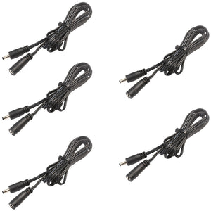 Extension Cables for Lvyinyin LED Under Cabinet Puck Lights DC 12V 5ft #35-135 DC Connector, Black, 5 Packs - Lvyinyin Online